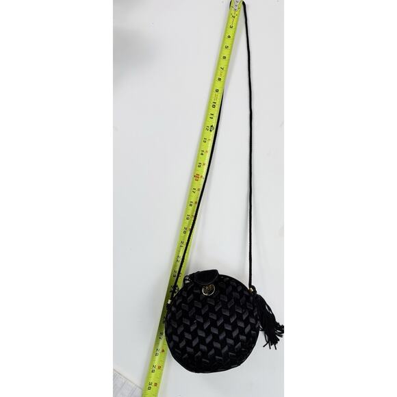 La Regale Black Velour Round Evening Mini Bag Purse Clutch Bag - Picture 8 of 10